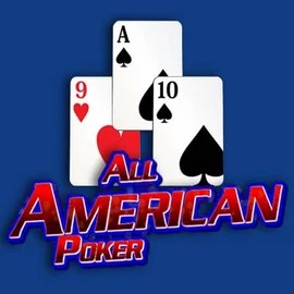 All American Poker slot logo by RTG (Reel Time Gaming) at Vegas Hero Casino