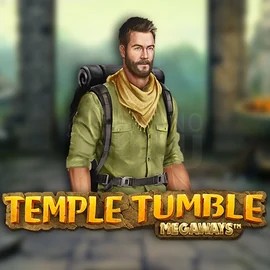 Logo of Temple Tumble Megaways from Relax Gaming at Vegas Hero Casino